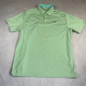 UNDER ARMOUR Heat Gear Mens XL Striped Polo Short Sleeve